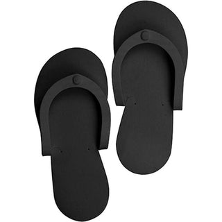 Comfortable and disposable black foam pedi slippers