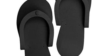 Comfortable and disposable black foam pedi slippers