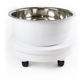 Stylish Pedicure Bowl Cart by Noel Asmar in Hammered Aluminum Finish