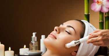 Client receiving professional facial for perfect skin