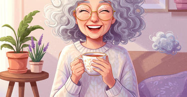 Stylish gray hair with bouncy perm curls, showcasing salon-quality transformation