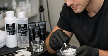Comparison of cream and liquid lash developers with mixing ratios for professional tinting