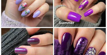 Creative purple nail designs for every season - from pastel spring to metallic winter looks