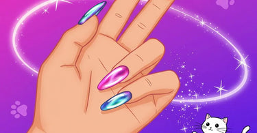LFEM Neon Cat Eye Gel Kit featuring vibrant, shimmering nail colors in a professional salon setting