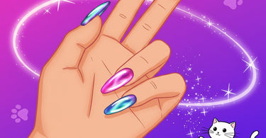 LFEM Neon Cat Eye Gel Kit featuring vibrant, shimmering nail colors in a professional salon setting