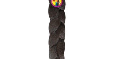 Long, beautiful synthetic braiding hair in natural black color called Rapunsel Braid Color 1B by Rastafri, displayed on a clean white background, perfect for salon professionals.