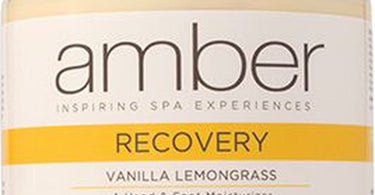 Amber Products Hand and Foot Recovery Vanilla Lemongrass 13 oz moisturizing cream with Shea Butter, Cucumber Extract and Chamomile Extract for professional spa manicures and pedicures