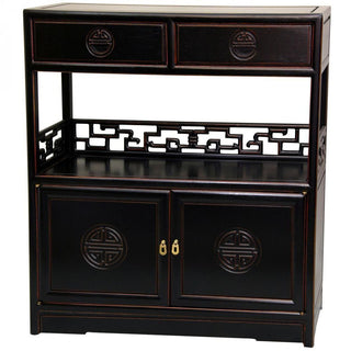 Antique Rosewood Cabinet by East West Furnishings in Antique Black Finish