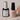 Gel polish and builder gel bottles with manicure tools on a salon table