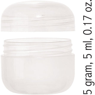 Sample jar and threaded cap, natural 5-gram capacity