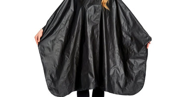 Scalpmaster Techno Vinyl Shampoo Cape in black, perfect for salon and spa use