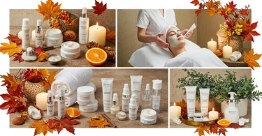 A spa setting with seasonal facial treatment ingredients
