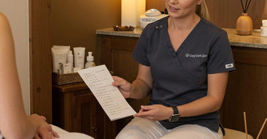 Spa therapist providing a relaxing treatment to a client