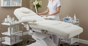 A luxurious and ergonomic facial bed designed for ultimate client comfort and professional use in spas and salons.