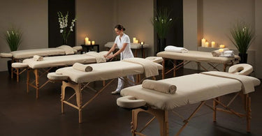 A selection of massage tables suitable for spa use