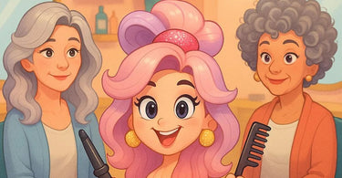 Woman with beautifully permed gray hair showcasing soft waves and bold curls