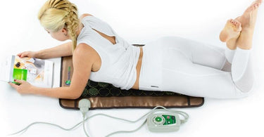 InfraMat Pad for spa and massage therapy featuring far infrared, negative ion, and gemstone therapy