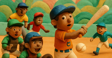 A local little league baseball team wearing jerseys with a spa or salon logo sponsorship, smiling on a sunny day at the ball field