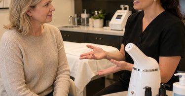 Strategies for minimizing steam exposure for clients with claustrophobia in a spa setting, showing a calm and open treatment room