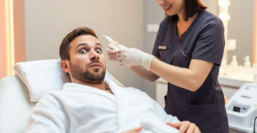 Surprised Male During Waxing Session