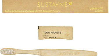 Sustayne Bamboo Toothbrush & Toothpaste Packet Set - 100 Count Individually Packaged