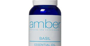 Sweet Basil Essential Oil 15 mL by Amber Products displayed on Pure Spa Direct with a clean white background