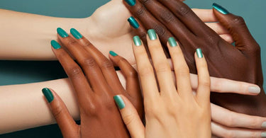 Teal nail polish options for different skin tones