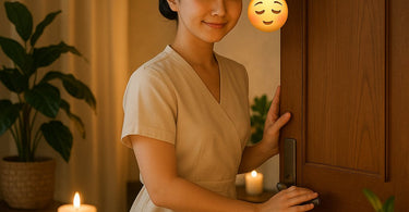 Professional spa owner having a respectful conversation with a client in a modern salon setting