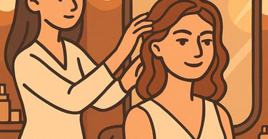 Salon professional giving a client a strategic compliment during a hair consultation