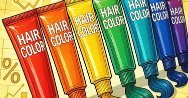 Close-up of a hairstylist's hands mixing professional hair color in a salon