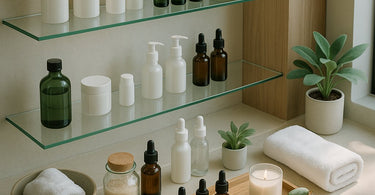 Transparent pricing breakdown showing spa service costs for facials, waxing, and beauty treatments with product and equipment visuals