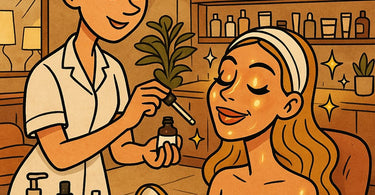 Esthetician performing luxury facial treatment on client seeking celebrity-inspired skincare results