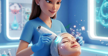 AquaGlo Plus with Cryo Chill facial device for spa professionals, delivering hydration and glowing skin