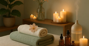 Spa professional taking discreet client notes during a facial treatment