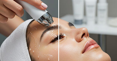 Professional microdermabrasion treatment being performed in a spa setting