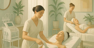 Luxurious spa body treatment featuring warm stones and aromatic oils