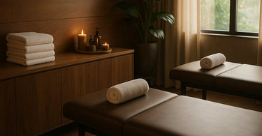 Modern man receiving a professional grooming treatment in a spa setting