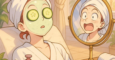 A spa professional and client making eye contact in a treatment room mirror during a facial service, capturing a moment of connection and real-time feedback.