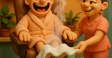 A spa professional applying a warm towel during a luxurious pedicure service