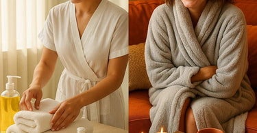 A serene spa client relaxing with a towel, representing the perfect pre or post vacation treatment package