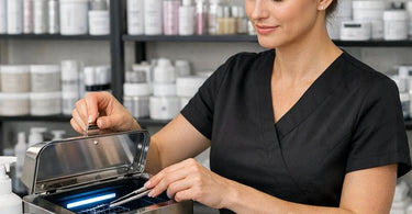 Woman in spa uniform relaxing with towel over face rejecting hustle culture for self care
