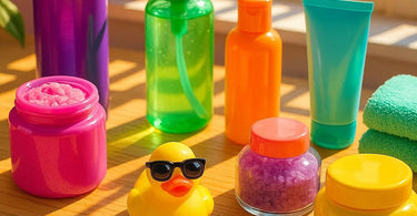 Colorful marketing materials for spas and salons showing various color palettes and branding examples
