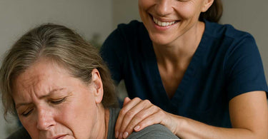 Therapist performing therapeutic massage for chronic pain relief in a spa setting