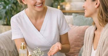 A serene spa treatment room setting with warm towels, calming essential oils, and professional tools arranged neatly, symbolizing a trusted and anxiety-free client experience.