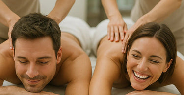 Couples enjoying a relaxing side-by-side massage at a luxury spa