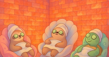 Serene salt cave therapy room with glowing Himalayan salt walls and comfortable zero-gravity loungers