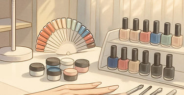 Professional acrylic nail extension application with perfect shaping and glossy finish