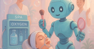 Professional oxygen infusion facial treatment in a spa setting