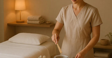 Professional underarm waxing technique with smooth results