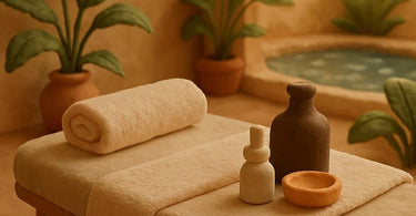 Spa professional warmly greeting a new client with a gift certificate in a serene spa environment